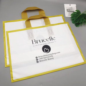 Custom Logo Plastic Shopping Bags PE Shopping Bag Can Print Customized logo for Clothes Promotion with Gold Edge