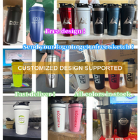 Bouteille de shaker à protéines en acier inoxydable avec logo personnalisé, compartiment pour boule mélangeuse, anti-fuite, sans BPA, 600 ml, pour la salle de sport et la remise en forme