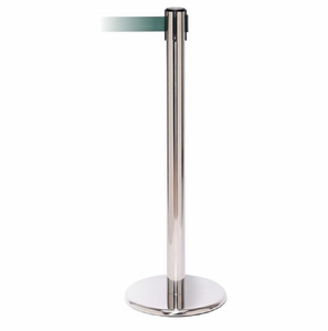 Paslanmaz Çelik Kuyruk Hattı Geri Çekilebilir Bant Bariyeri Direği Düz Taban 63mm Çap X 910mm Uzunluk - Product Image 4