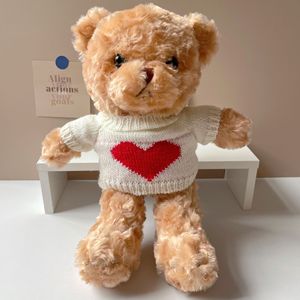 High Quality Plush Teddy Bear with <strong>Knitted</strong> Heart Sweater-Birthday Stress Relief Mesh Lining OEM/ODM Customizable Stuffed <strong>Animal</strong> - Product Image 3