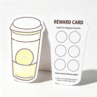 Cartes personnalisées découpées à l'emporte-pièce avec motif de gobelet pour la restauration, récompenses pour les clients réguliers et coupons d'activités pour les consommateurs