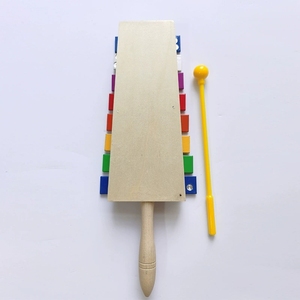 8 Note Handheld Rainbow Glockenspiel Wooden Handle Colorful Metal Bar Xylophone For Kids Orff Early <b>Music</b> Percussion Instrument - Product Image 4