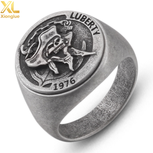 Custom logo Engraved Vintage Stainless Steel Men <b>Skull</b> <b>Rings</b> IP Silver Black Gold Skeleton Pirates Jewelry Heavy High Quality - Product Image 2