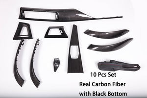 ฝาครอบตกแต่งภายในแผงหน้าปัดคาร์บอนไฟเบอร์แท้สำหรับรถยนต์ BMW ซีรีส์ <span class=keywords><strong>3</strong></span> 4 รุ่น F30 F31 F32 F33 F34 F36 F80 F81 F82 F83 F84 - Product Image 4