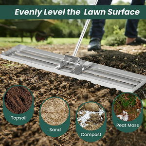 Jh-mech 46 "x 10" Heavy Duty cấp bãi cỏ công cụ với Ergonomic xử lý nỗ lực-tiết kiệm bạc Thép không gỉ bãi cỏ san lấp mặt bằng công cụ - Product Image 2