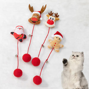 Mainan kucing gantung interaktif, mainan hewan peliharaan baru, bola mainan kucing dengan bel, aksesori Natal - Product Image 2