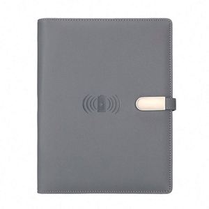 Set de Regalo 2023: Libreta de Cuero PU con Cerradura de Huella Digital, Batería Externa Inalámbrica Recargable y Personalizable - Product Image 2