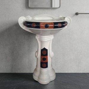 Lavabo de Granito con Pedestal Completo, Modelo Dolphin Zebra, Diseño Moderno, Uso Hospitalario, Ecológico, Fabricado en India, Garantía de por Vida - Product Image 2