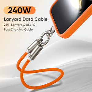 Cordon de charge USB-C <span class=keywords><strong>A40</strong></span> 30cm 120cm Gen4 |   Cordon de téléphone portable USB-C 240W avec sangle de cou, charge rapide 5A et transfert de données 480 Mbps - Product Image 3