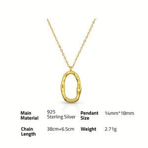 Chris April Venta al por mayor Plata de Ley 925 Collar ovalado personalizado chapado en oro <span class=keywords><strong>simple</strong></span> - Product Image 6