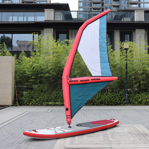 Planche à voile gonflable prête à l'emploi pour vagues, paddleboard, planche à voile à vent, planche à voile à cerf-volant, bleu et blanc, pour lacs et rivières, en tissu Oxford, pour l'eau - Product Image 2