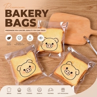 Sacs à pain transparents autocollants de qualité alimentaire, logo personnalisé pour boulangerie, gâteau, sandwich, sacs de conservation alimentaire réutilisables de haute qualité