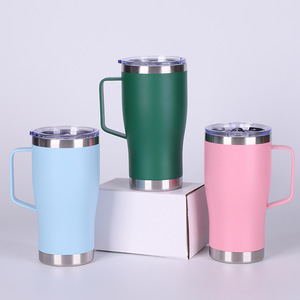 Gobelet de voyage isotherme en acier inoxydable Simply Style 500 ml avec poignée, double paroi et couvercle coulissant - Product Image 2