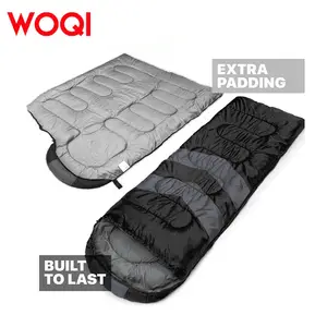 WOQI Compact Ultra Lightweight Portable Waterproof Outdoor Camping Envelope Sleeping Bag With Hood