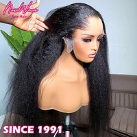 Pelucas de Cabello Virgen al por Mayor, Pelucas de Encaje Frontal sin Pegamento, Cabello Liso Yaki, Pelucas HD 13*6 para Mujeres Negras