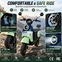 Moto électrique 1000W, 48V/60V, fourche hydraulique, écran LCD, charge USB, boîte arrière