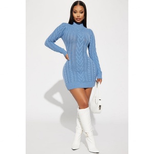 โรงงาน OEM ผลิตเสื้อสเวตเตอร์แขนยาวคุณภาพสูง ชุดเดรสลำลองสั้นสำหรับผู้หญิง - Product Image 2