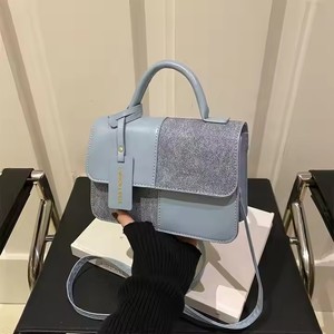 THK0140 Sac carré à la mode Sacs à main à bandoulière simple Sac à bandoulière de luxe à couleur contrastée pour dames - Product Image 5