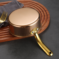 Ensemble de marmites à soupe à motif de marteau en acier inoxydable à poignée unique Marmite ronde binaurale pour la cuisson de nouilles instantanées au lait Ramen