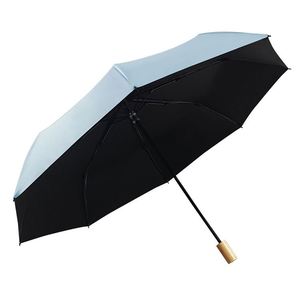 High Quality Fashion Design Wooden Handle 3 Folding 10 Ribs <b>Umbrellas</b> for Rainy and Sunny Days - Product Image 6