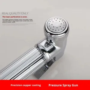 Accessoire de pulvérisation pour bidet de toilette, dispositif d'<span class=keywords><strong>hygiène</strong></span> féminine, pomme de douche pressurisée, une entrée, deux sorties, cuivre/alliage, moderne et simple - Product Image 4