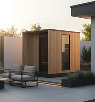 Sauna Tong Kayu Cedar Terlaris, Ruang Sauna Luar Ruangan dengan Pemandangan Panorama yang Indah, Bak Mandi Sauna Tong untuk Terapi Kesehatan