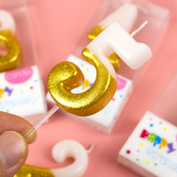 Bougies d'anniversaire numérotées scintillantes dorées 0-9, décorations de gâteau 3D numériques étincelantes, pics décoratifs pour étapes importantes, faites à la main, pour le Nouvel An et les mariages