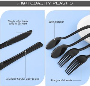 Juego de Cubiertos Desechables de Plástico PP Resistente de 4.5g, Ecológicos, Biodegradables, Impermeables y de Grado Alimenticio: Tenedor, Cuchara, Cuchillo y Palillos - Product Image 3