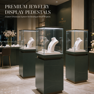 Meubles et vitrines de présentation en verre pour bijouteries sur mesure avec présentoirs modulaires, éclairage LED pour chaînes de magasins et projets de marques - Product Image 5