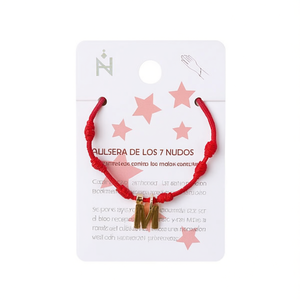 Bracelet en acier inoxydable à sept nœuds avec lettre M, fait main, cadeau unisexe - Product Image 2