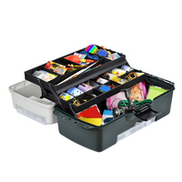 Boîte à outils de pêche en plastique Meijia MJ-2076 à 3 niveaux 530x270x245mm pour le rangement d'outils en extérieur