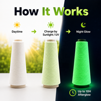 Grande pelote de fil écologique anti-bactérien Glow Dark pour amigurumi, chapeaux, broderie, vêtements de rave, fête sous lumière noire, créatif