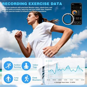 Smart <b>Ring</b> for Women <b>Men</b> Fitness Tracker Heart Rate SpO2 Sleep Monitoring Pedometer <b>Titanium</b> IP68 Waterproof No Heart Rate Monit - Product Image 3
