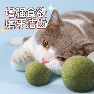 Balle à chat à la catnip 10 cm pour le nettoyage des dents, jouet pour chat pour les soins dentaires, à mâcher pour animaux de compagnie - Product Image 5