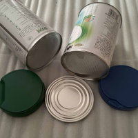 Logo personnalisé boîtes de conserve vides en métal pour aliments en poudre de lait en métal
