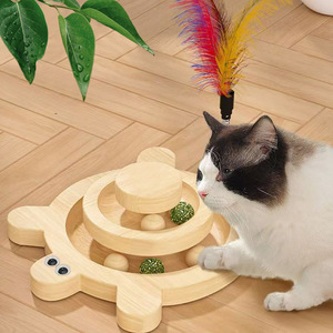 Pabrikan Grosir Tiang Garukan Kucing Sisal Desain Pohon Kelapa Tiang Garukan Kucing Sisal Menara Kucing dengan Platform Lompat - Product Image 4