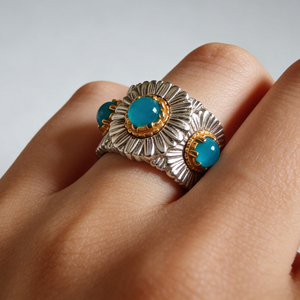 Anillo de compromiso personalizado de plata chapada en oro de 10K/14K con diamante de laboratorio y circonita, diseño de racimo, romántico, unisex, lindo, para aniversario - Product Image 6