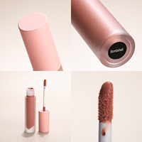 Tube de gloss à lèvres mat hydratant à faible MOQ, dégradé rose, avec applicateur cylindrique, personnalisable avec logo, fabrication OEM