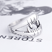 Bague punk Hip Hop Rock, bijoux d'halloween vampire Fang de haute qualité