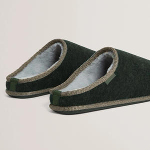 Pantoufles d'intérieur pour <span class=keywords><strong>homme</strong></span>, design slip-on, avec <span class=keywords><strong>semelle</strong></span> antidérapante contrastée, doublure en <span class=keywords><strong>feutre</strong></span> et fausse fourrure, style mule - Product Image 3