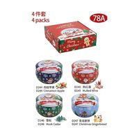 Bougie parfumée à l'huile essentielle de soja, avec diffusion d'arômes d'aromathérapie - Cadeau de Noël, coffret de quatre pièces