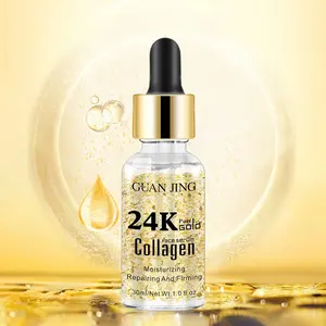 GUANJING Private Label Korean Cosmetics Organic Serum Hydrating Anti Wrinkle Anti Aging 24 k Gold Face Serum Oil