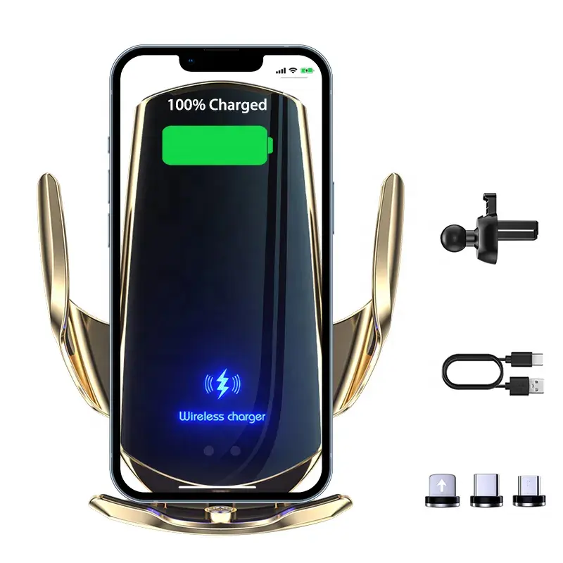 Manyetik şarj cep telefonu araç tutucu 15w kablosuz araba şarjı montaj otomatik algılama telefon tutucu standlı şarj