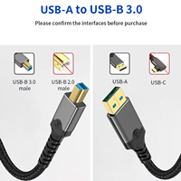 Câble USB-A vers B, cordon USB3 avec connecteur de type B 3.0, câble USB 3.0 long 5 Gbps pour boîtier de disque dur/hub intégré