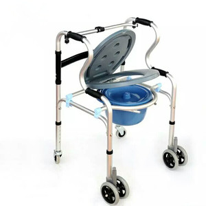<b>Commode</b> <b>Chair</b> With Armrests Aluminum Alloy Folding Portable Toilet Seat For Elderly Bathroom Safety Equipment - Product Image 4