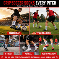 Chaussettes de football pour hommes, antidérapantes, avec points en silicone, respirantes, rembourrées, chaussettes de sport pour l'entraînement, chaussettes personnalisées pour les matchs