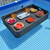 Ensemble de meubles de jardin pour patio d'hôtel, piscine à eau, panier en rotin pour servir de la nourriture, piscine à flotteur, plateau flottant pour piscine