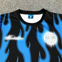 Özel baskılı boy örgü forması Unisex Retro futbol Boxy forması boş futbol T shirt