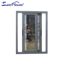 Fenêtre coulissante verticale en aluminium à rupture de pont thermique, à persiennes, double vitrage Low-E, résistante aux ouragans, certifiée NFRC, de fabrication chinoise pour les États-Unis