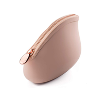 Nouvelle trousse de toilette personnalisée, portable, imperméable, rectangulaire, pour femmes, en silicone, petite trousse à cosmétiques avec fermeture éclair, couleur personnalisée